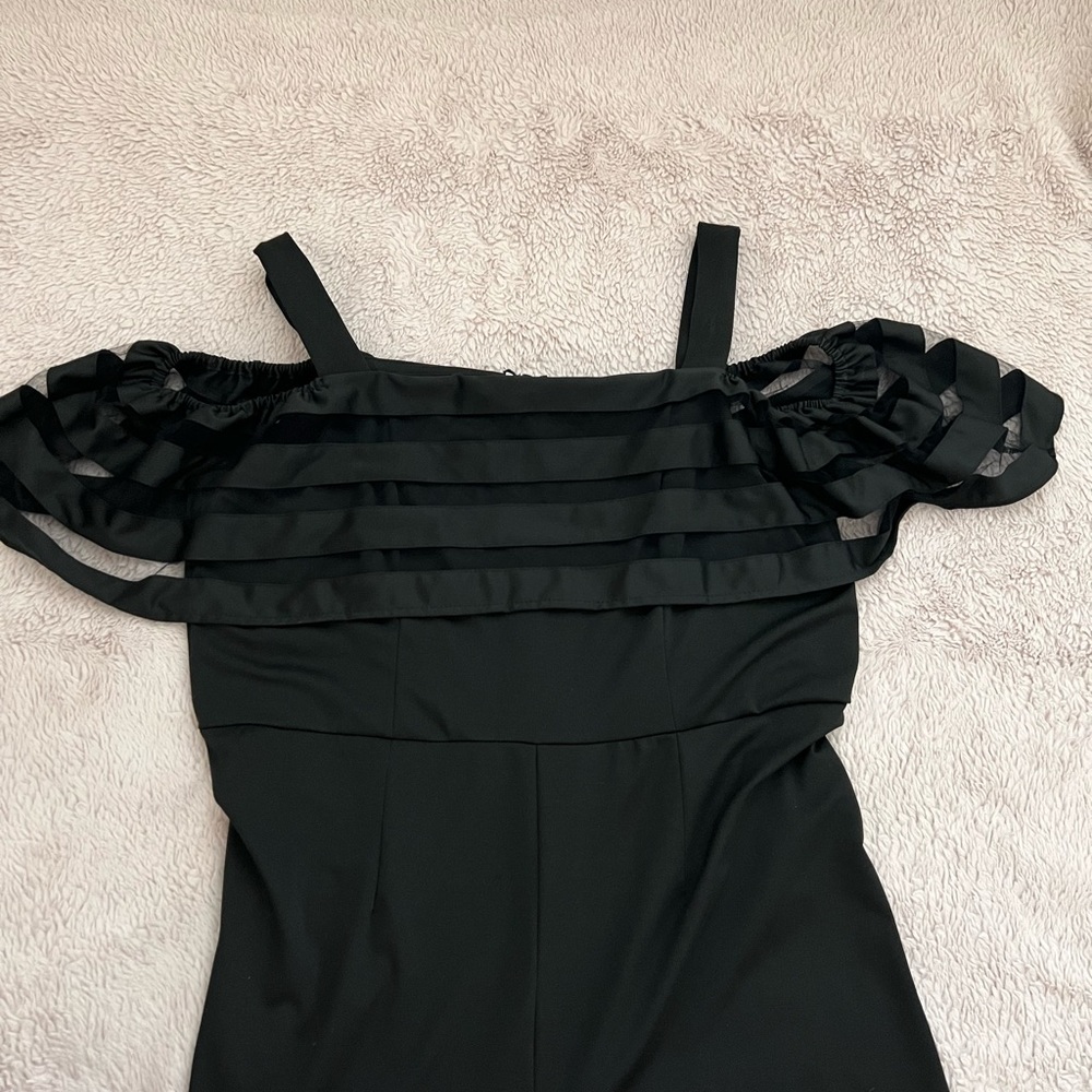 Wedding guest black pants romper